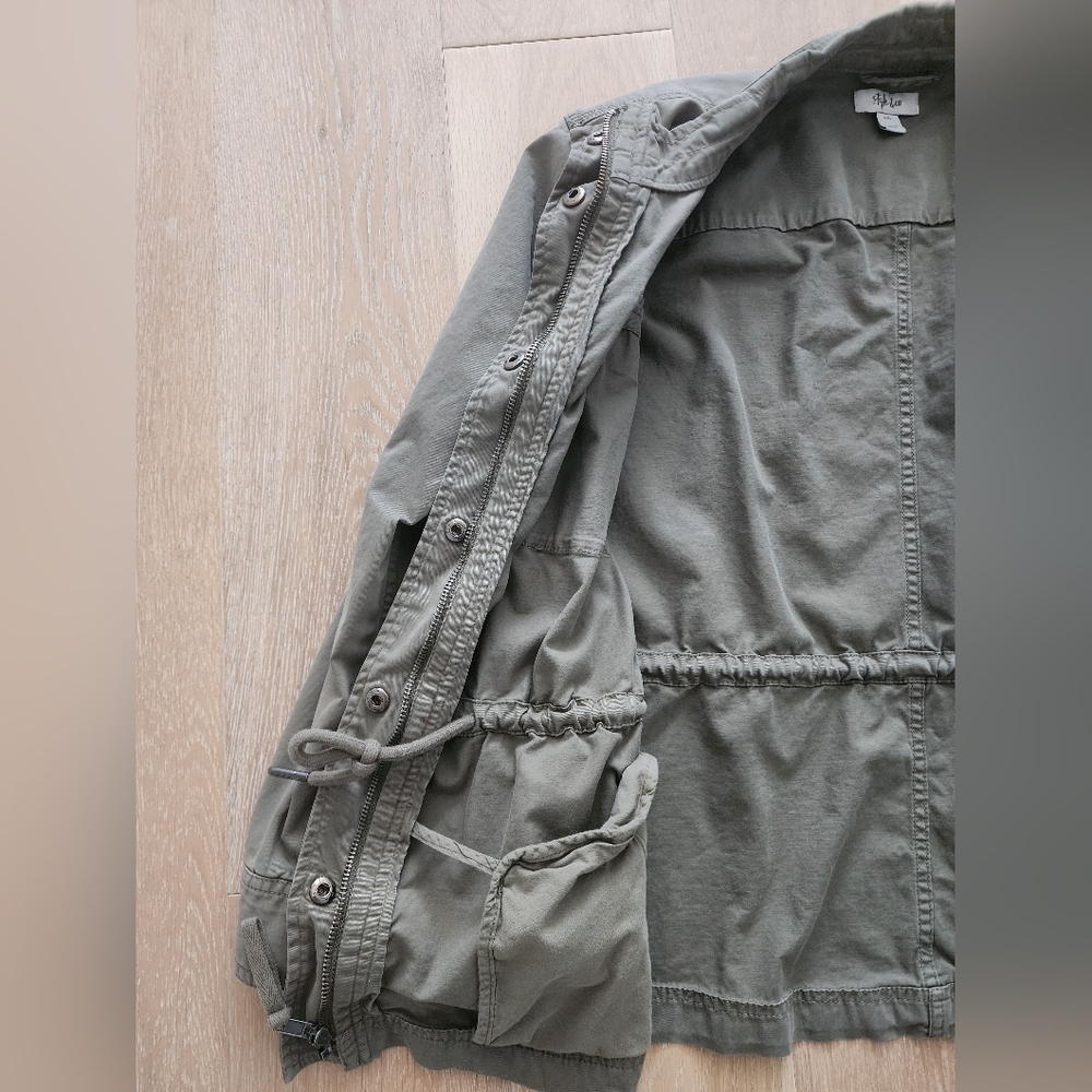 Style & Co Petite XL Olive Green Women's Utility Jacket GUC - Picture 10 of 13